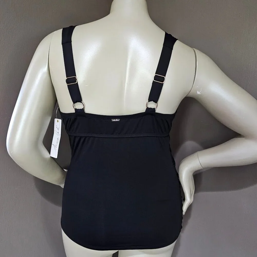 Anne Cole Plus Size Live in Color Twist Underwire Tankini Top 18W - Picture 4 of 11